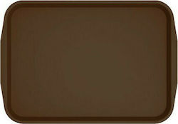 GGMgastro Plastic Rectangular Serving Tray Non-slip in Brown Color 46x36cm GST3646 1pcs