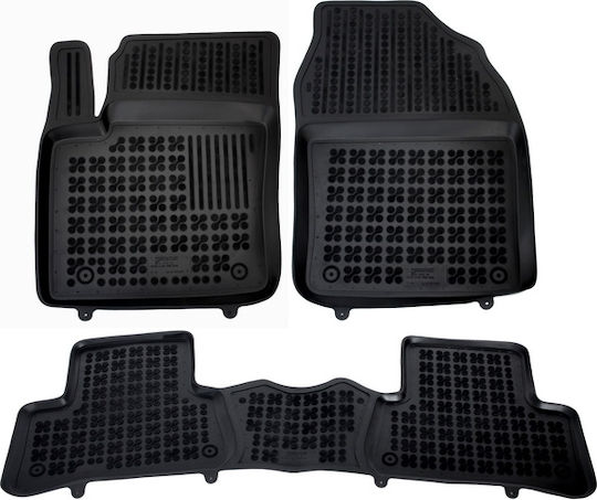 Rezaw Plast Set of Front and Rear Mats 3pcs Tray Type for Toyota C-HR 2016 Black