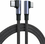 Ugreen Angle (90°) / Braided USB 2.0 Cable USB-C male - USB-C male Μαύρο 1m (70696)