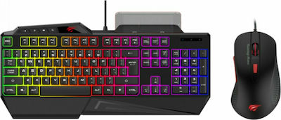 Havit KB852CM Set Set Tastatură de Gaming cu iluminare RGB & Mouse Negru