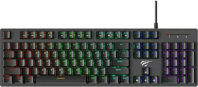 Havit KB858L Tastatură Mecanică de Gaming cu Albastru personalizat întrerupătoare și iluminare RGB Negru