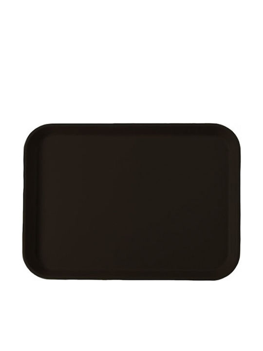 GTSA Rectangle Tray Non-Slip of Plastic In Black Colour 35x27cm 1pcs