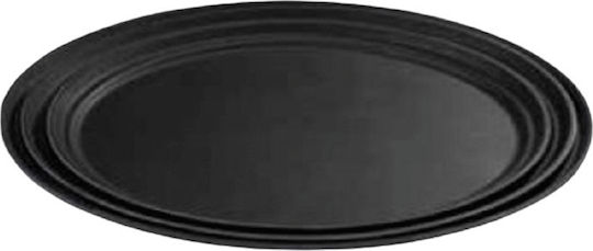 GTSA Kunststoff Oval Serviertablett Rutschfest in Schwarz Farbe 68.5x56cm 172-2700 1Stück