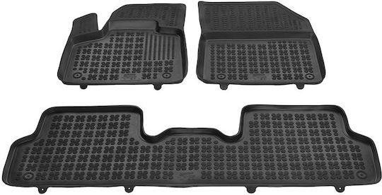 Rezaw Plast Set of Front and Rear Mats 3pcs Tray Type for Citroen DS 2018+ Black
