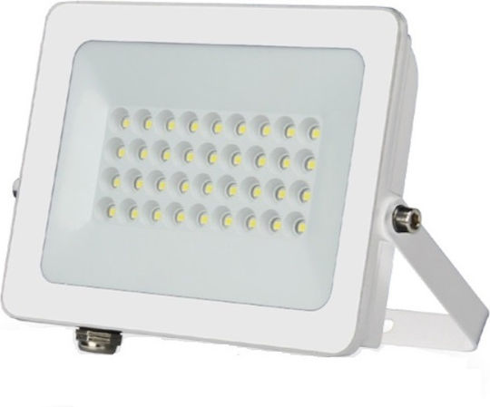 Lucas LED Στεγανός Προβολέας LED 30W Ψυχρό Λευκό 6400K IP66