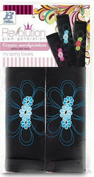 Bottari Set of 2pcs Car Seat Belt Pads Black My Spring Flower Black/Blue