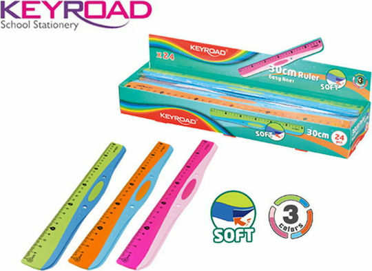 Keyroad Χάρακας Πλαστικός 30cm Soft Touch (Διάφορα Χρώματα)