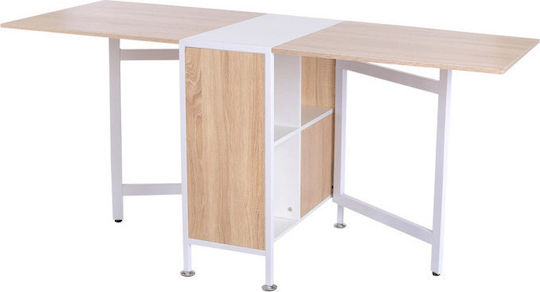 Schreibtisch Holz Beige mit Metallbeinen 169x62x75cm
