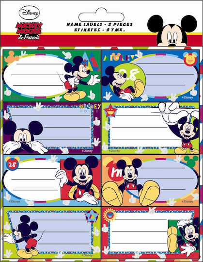 Gim Mickey Mouse Notebook Labels 16 Pieces