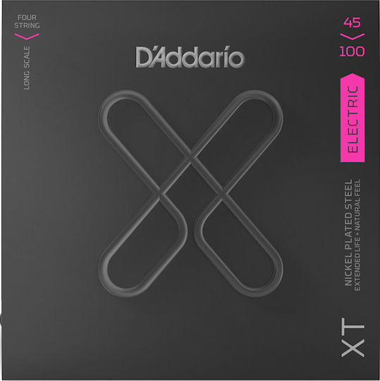 Daddario XT Nickel Bass Set Corzi Pentru Bas Oțel Plăcat Cu Nichel 45 - 100 Regular Light Long Scale