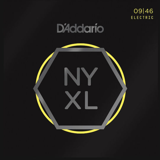 Daddario NYXL Set Electric Guitar Strings Nickel Plated Steel 9 - 46 Super Light Top Regular Bottom