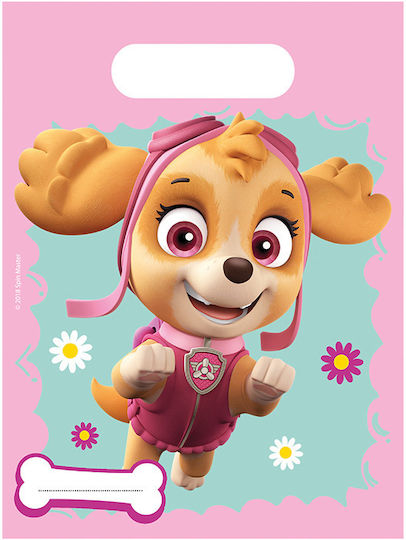 Procos Paw Patrol - Skye and Everest Plastic Bag for Gift with Theme "Paw Patrol" Pink 16x22cm. 6pcs