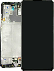 Samsung Οθόνη mit Touchscreen und Rahmen für Galaxy A42 5G (Schwarz)