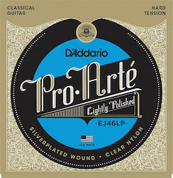 Daddario Pro-Arte Lightly Polished Μονές Χορδές Silver Plated 6τμχ 30" Hard Tension