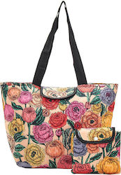 Eco Chic Beige Peonies Large Cool Lunch Bag Χειρός Eco Chic Beige Peonies Large Cool Lunch Bag Χειρός