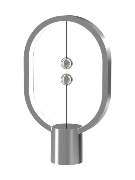 Allocacoc Heng Balance Ellipse Mini Πορτατίφ Ασημί με Μαγνητικό Διακόπτη Type-C