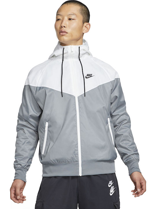 Nike Sportswear Ανδρικό Μπουφάν Bomber Αντιανεμικό για Άνοιξη White / Grey