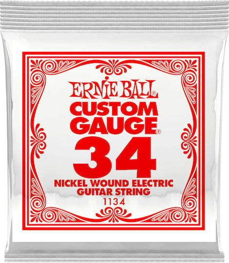 Ernie Ball Ernie Ball Custom Gauge Einzel E-Gitarrensaiten Nickel gewickelt 34"