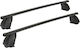 K39 Autodachträger Metallisch BSM130-K12 130cm für Kia Optima 4D mit Dachträgerfüßen Schwarz