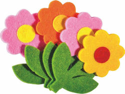 Statovac Filz Bunte Filzblumen 60mm 4 Stück J-137304