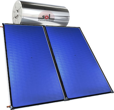 SOL-Violaris Full Plate Navi Ηλιακός Θερμοσίφωνας 200 λίτρων Glass Διπλής Ενέργειας με 4.1τ.μ. Συλλέκτη