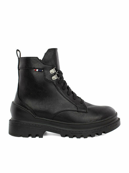 Praga Club Leder Stiefeletten Damen Schwarz