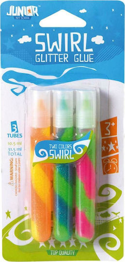 Uni Pap Swirl Κόλλα Glitter Πολύχρωμη 11.5ml Σετ 3τμχ