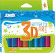 Uni Pap 3D Tix Κόλλα Glitter Πολύχρωμη 11.5ml Σετ 12τμχ