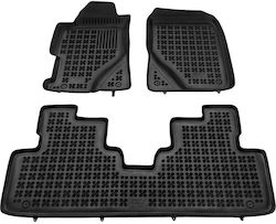 Rezaw Plast Set of Front and Rear Mats Tray Type 3pcs from Rubber for Honda Civic Black