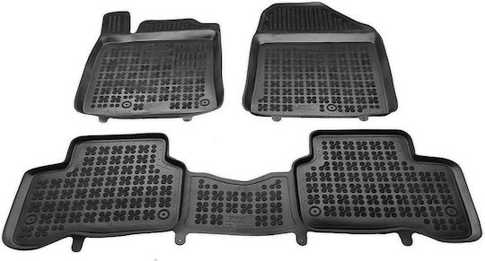 Rezaw Plast Set of Front and Rear Mats 3pcs Tray Type for Hyundai IONIQ 2016+ Black