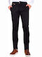 Como Ανδρικό Παντελόνι Chino Ελαστικό Slim Fit Μαύρο