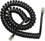 Cablexpert Spiral Telephone Cable RJ10 4P4C 2m Black (TC4P4CS-2M)