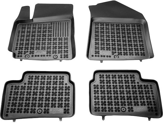 Rezaw Plast Set of Front and Rear Mats 4pcs Tray Type for Hyundai i10 2014+ Black