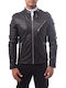 Goosecraft Belfast Men's Winter Leather Biker Jacket Black