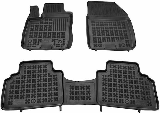 Rezaw Plast Set of Front and Rear Mats 3pcs Tray Type for Ford Tourneo Courier 2013+ Black