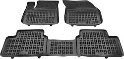 Rezaw Plast Set of Front and Rear Mats Tray Type 3pcs from Rubber for Ford Focus Black