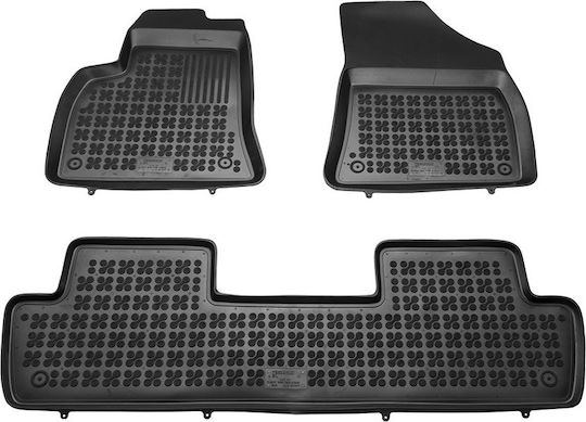 Rezaw Plast Set of Front and Rear Mats 3pcs Tray Type for Peugeot 5008 2010+ Black