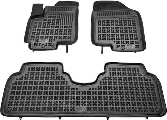 Rezaw Plast Set of Front and Rear Mats 3pcs Tray Type for Kia Venga Hyundai ix20 2009+ Black