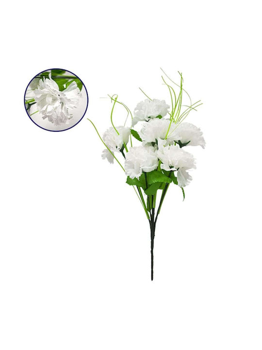GloboStar Strauß aus Künstlichen Blumen Gewürznelke White 35cm 1Stück