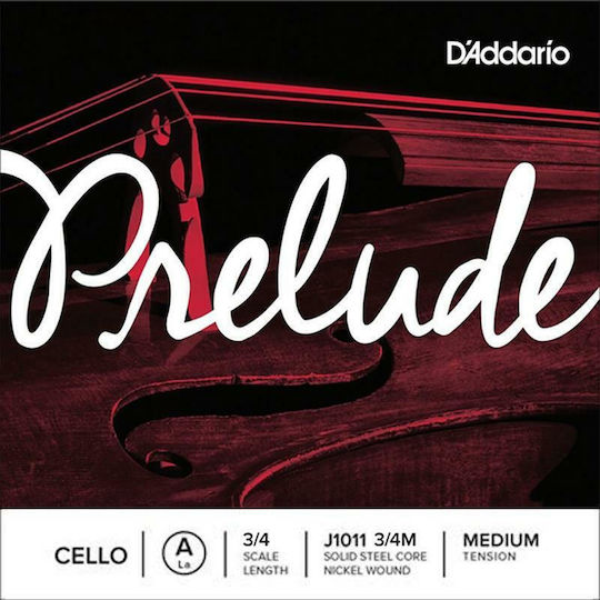 Daddario Prelude Cello 3/4 Medium Μονή Χορδή Steel Τσέλου 3/4 A (Λα)