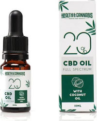 Health & Cannabis CBD Oil 20% Full Spectrum 2000mg with Coconut MCT Oil 10ml