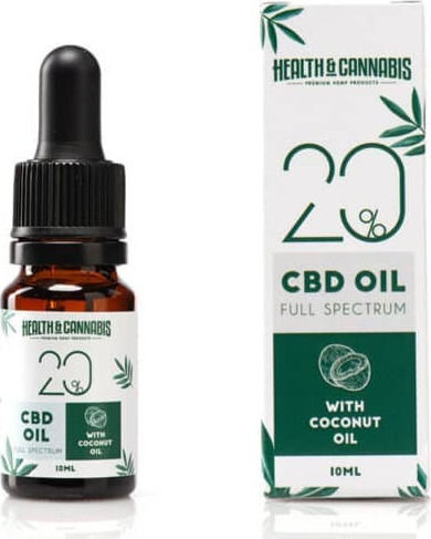 Health & Cannabis CBD Oil 20% Full Spectrum 2000mg with Coconut MCT Oil 10ml
