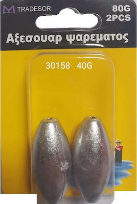 Tradesor Greutate Sinker Pescuit Plumb 40gr. Set 2buc