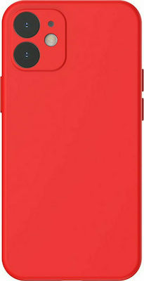 Baseus Liquid Silica Gel Silicone Back Cover Red (iPhone 12 mini)