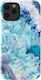Kingxbar Agate Umschlag Rückseite Kunststoff Blau (iPhone 12 / 12 Pro)