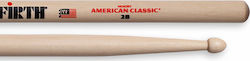 Vic Firth Hickory Μπαγκέτες Ντραμς American Classic 2B με Σχήμα Μύτης Drop