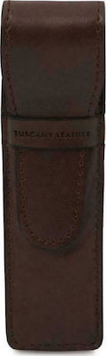 Tuscany Leather TL141274 Δερμάτινη Θήκη για 1 Στυλό σε Καφέ χρώμα
