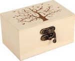 Keskor Κουτί ξύλινο με Σχέδιο Δέντρο Ζωής 9x5,5x5 εκ.