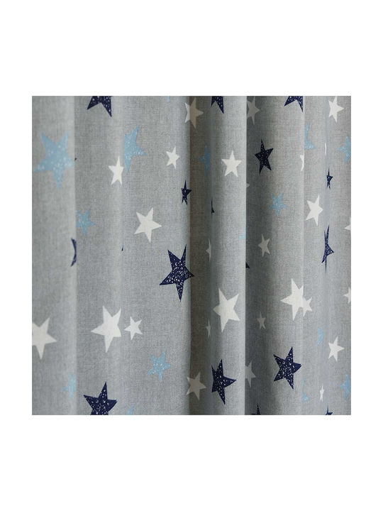 Decocraft Kids Grommet Top Curtain Star Blue 04-403-00307 140x260cm