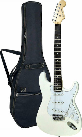 Jacky Jackson Last32 Strat with Gigbag Електрическа Китара Stratocaster с SSS Конфигурация на Пикапите Бял с Калъф